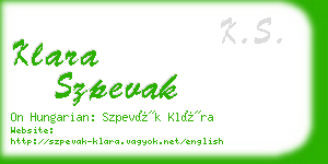 klara szpevak business card